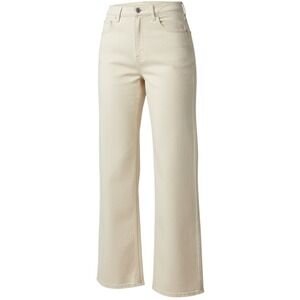 Thakoon Wide Leg Jeans Women 2 Cream Like New High Rise Elastic Back Denim